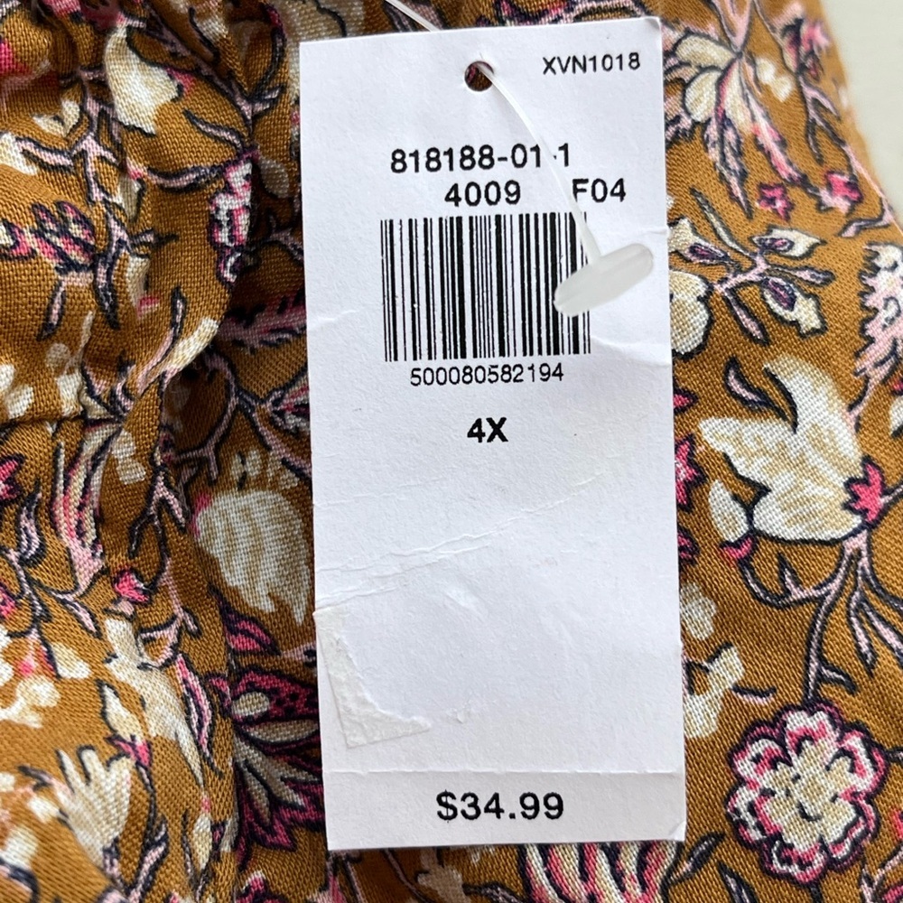 NWT Old Navy Tiered Swin Brown Floral Cami Dress Sz 4X - Picture 9 of 13